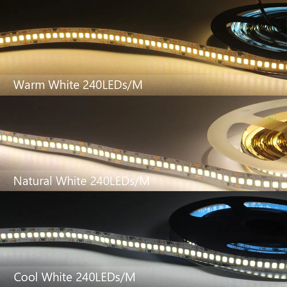 LED Strip Lights – 12V SMD 2835, Warm & Cool White, 1M–5M for Home & Desk Decor
