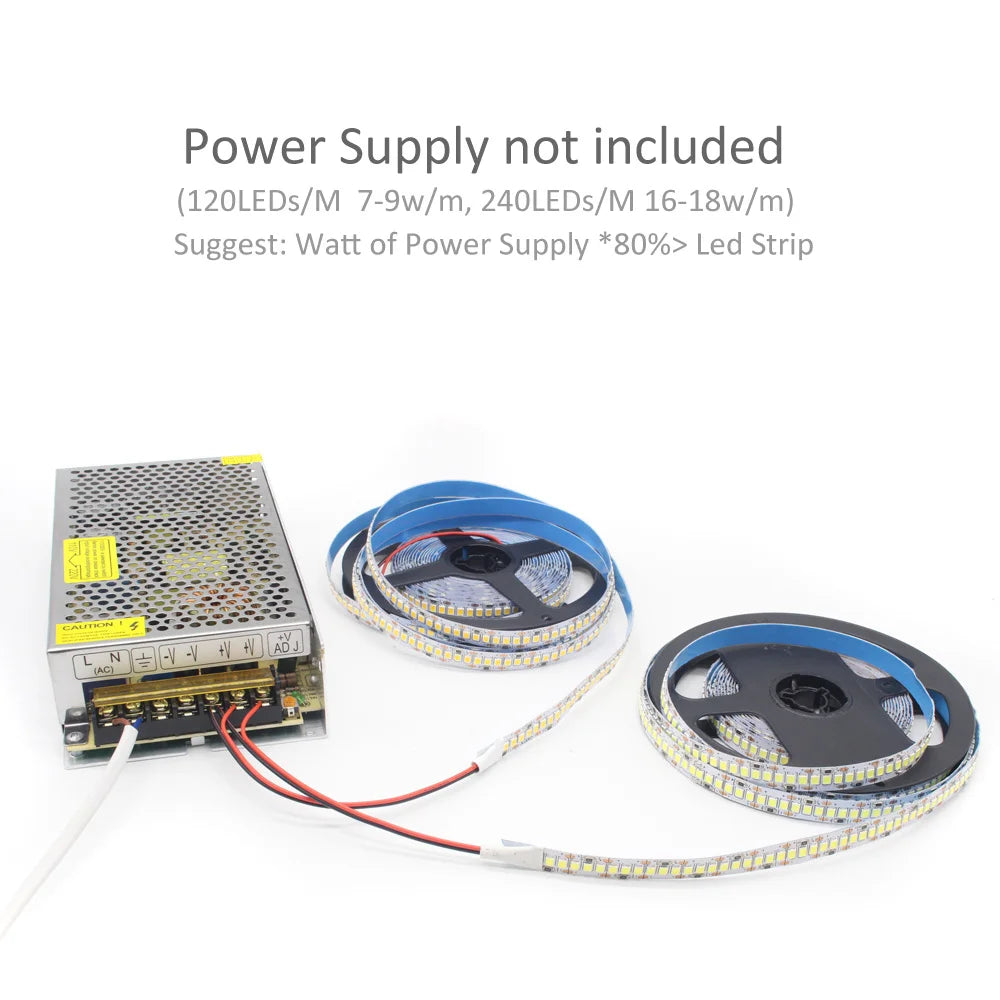 LED Strip Lights – 12V SMD 2835, Warm & Cool White, 1M–5M for Home & Desk Decor
